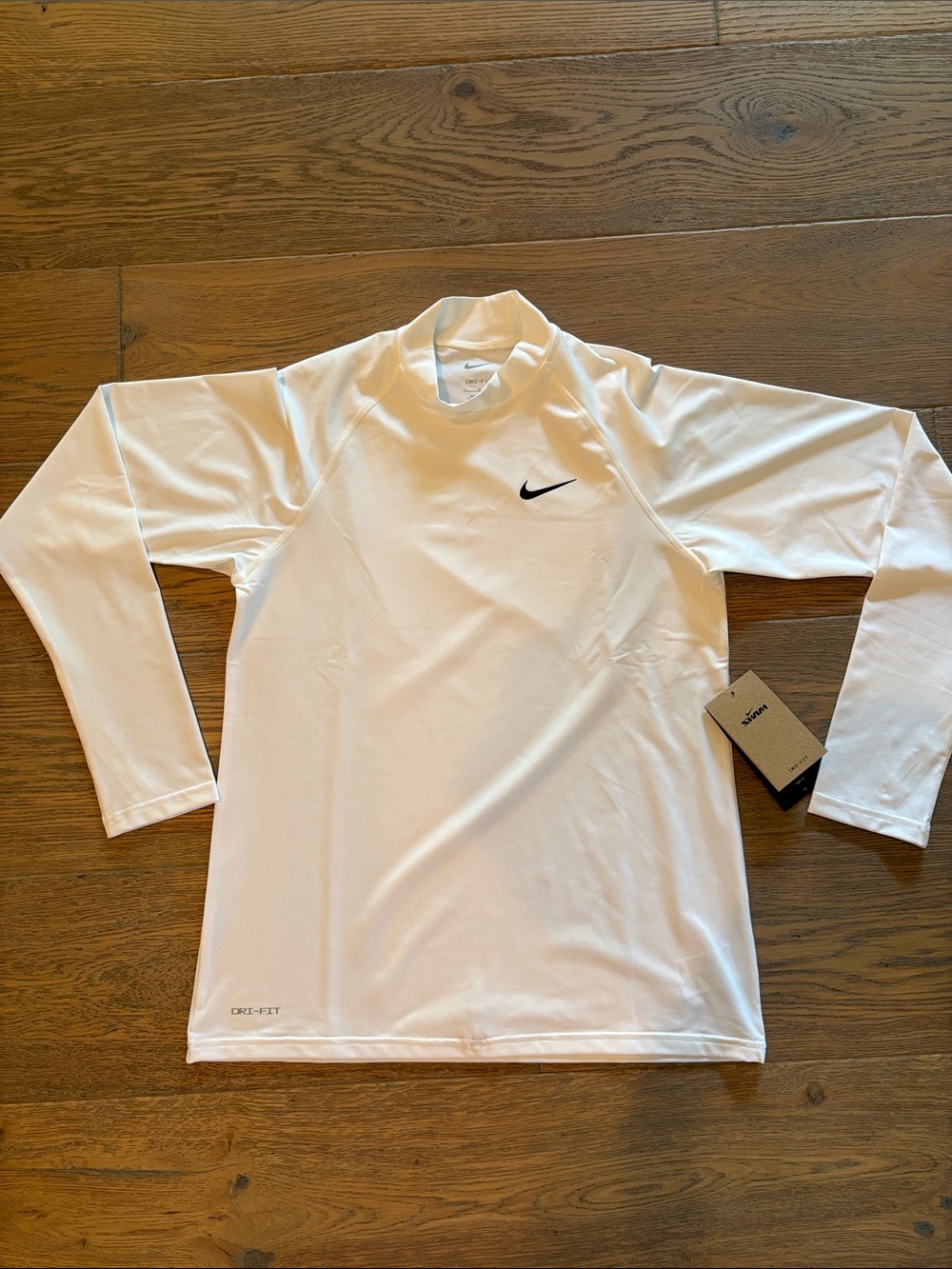 Nike SWIM White Long Sleeve Performance Top